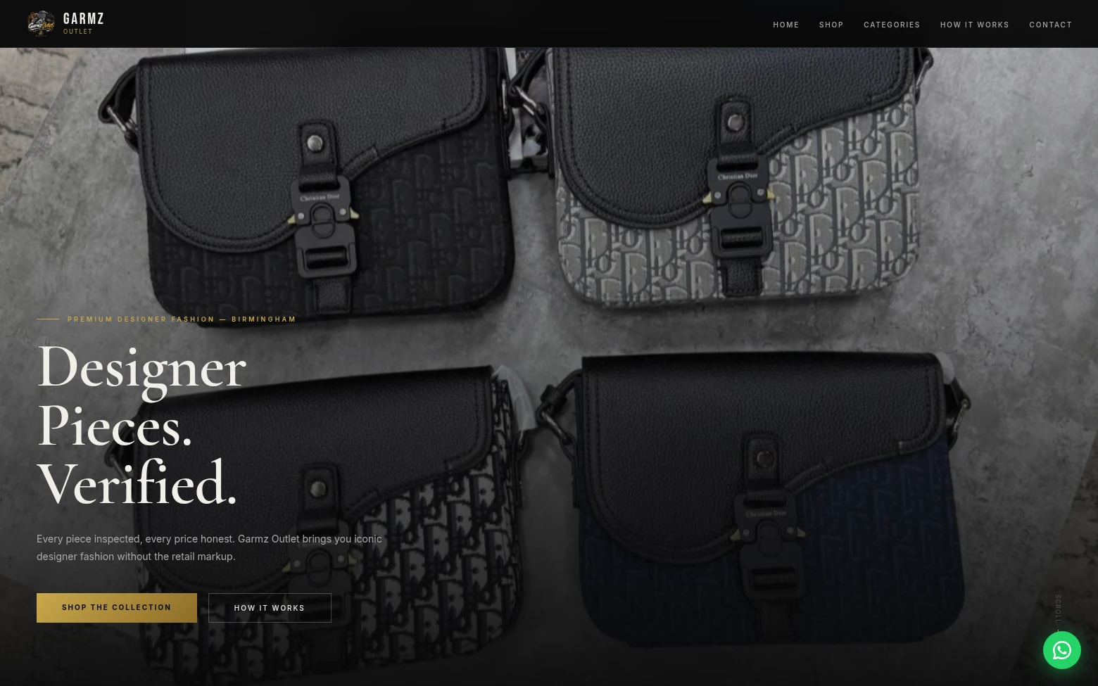 Garmz Outlet homepage