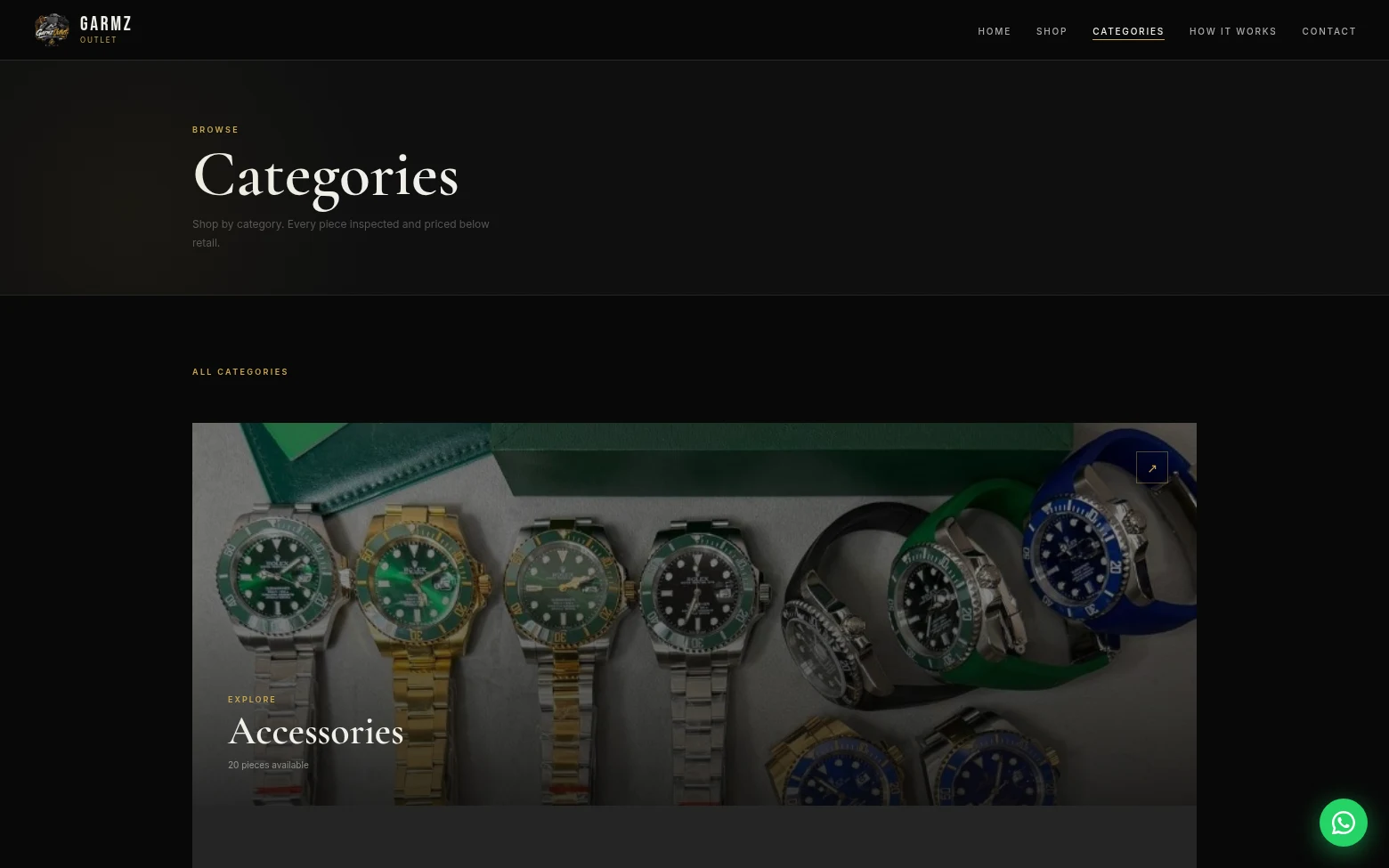 Garmz Outlet categories